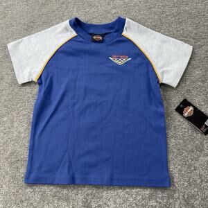 NWT Harley-Davidson Boys Blue Racing Shirt Short Sleeve Graphic Tee 4/5T Biker